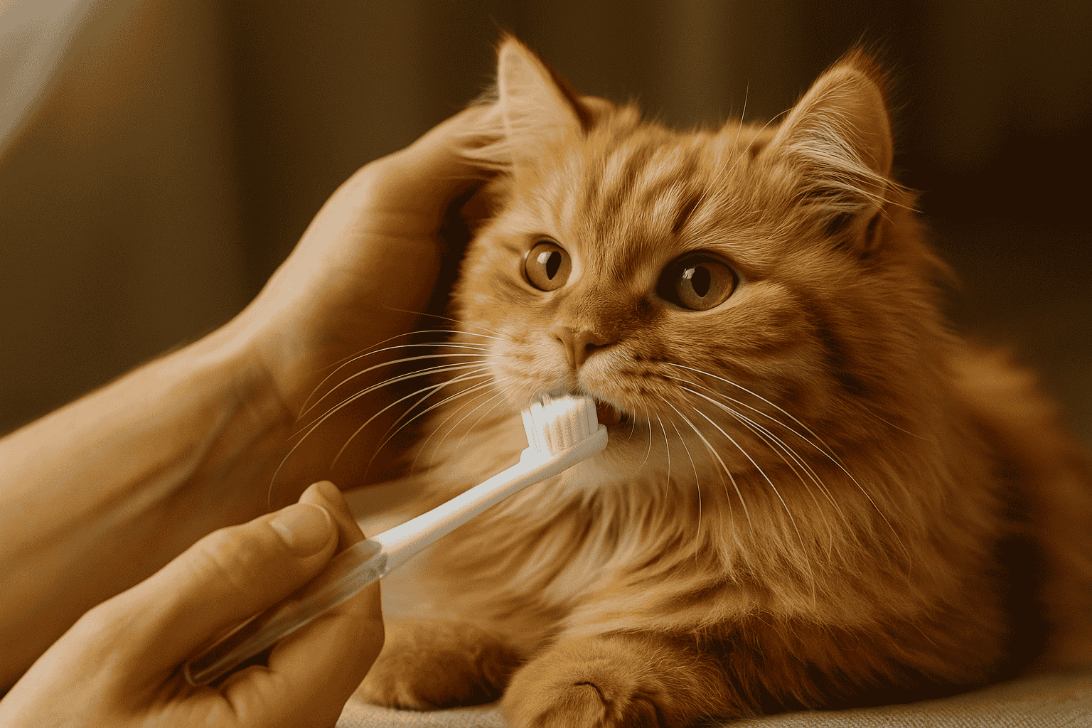 how to brush a cat’s teeth